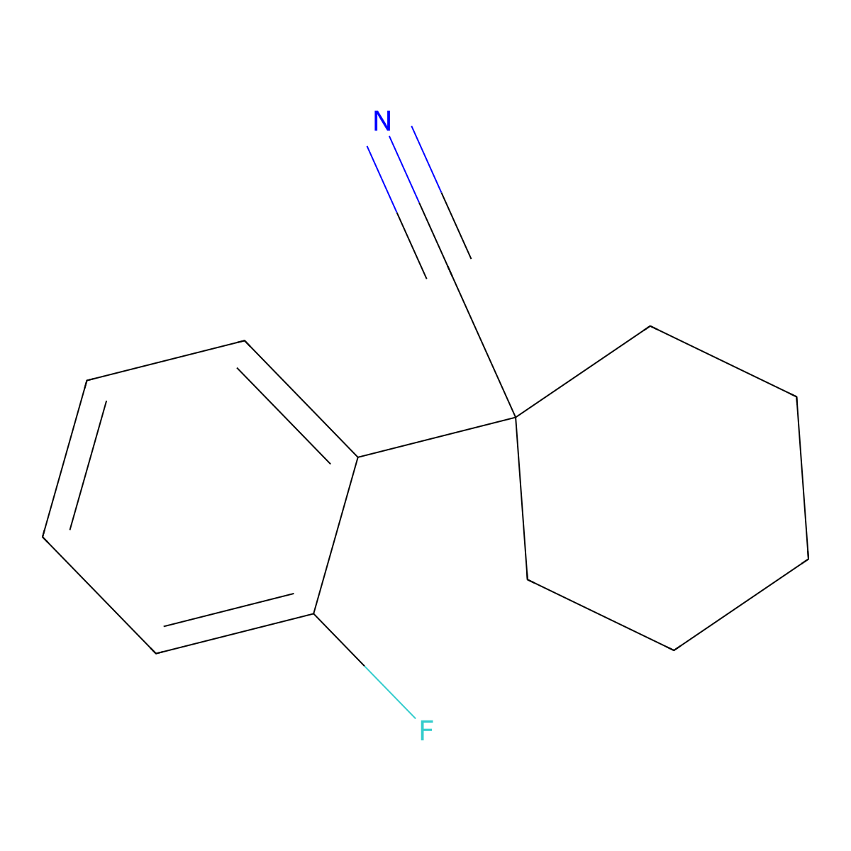 1-(2-Fluorophenyl)cyclohexanecarbonitrile molecular structure, CAS 106795-72-6