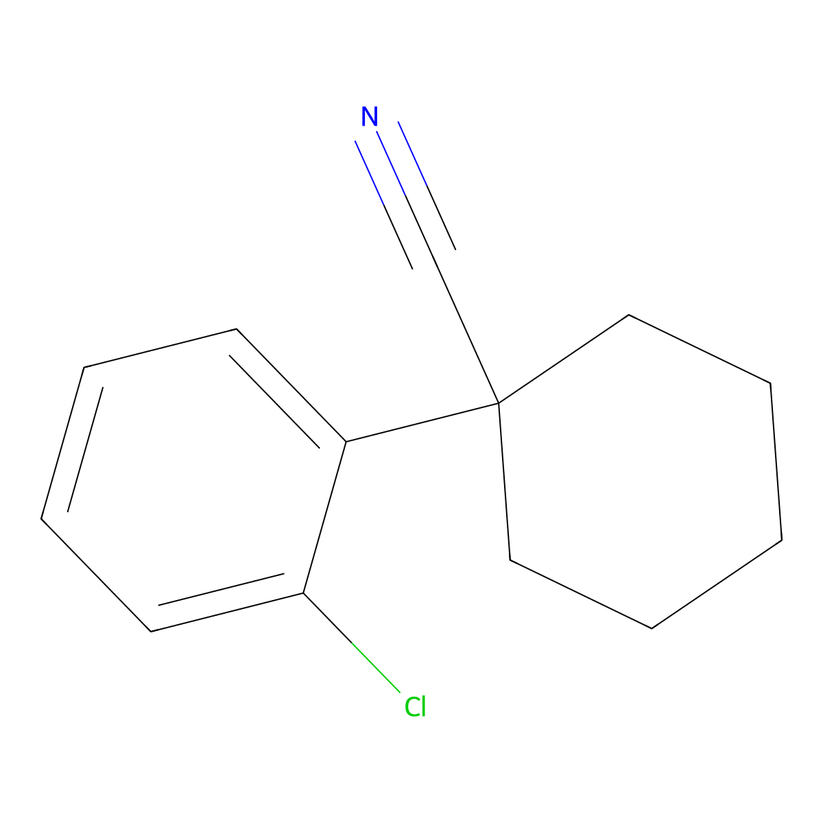 1-(2-Chlorophenyl)cyclohexane-1-carbonitrile molecular structure, CAS 106795-73-7