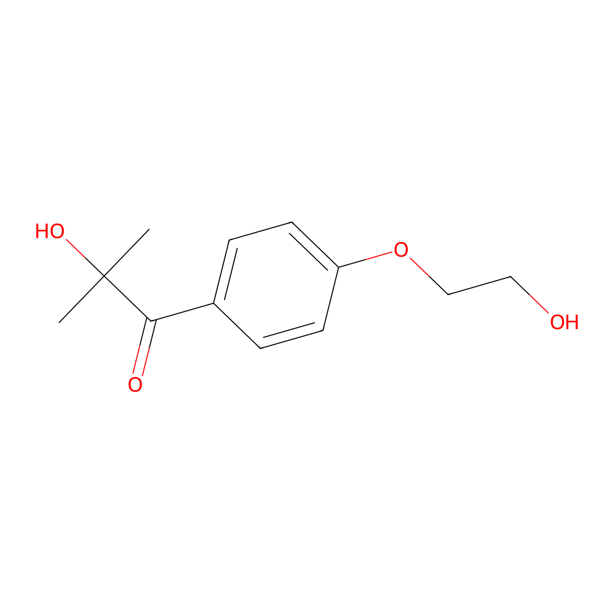 2-Hydroxy-1-(4-(hydroxyethoxy)phenyl)-2-methyl-1-propanone molecular structure, CAS 106797-53-9