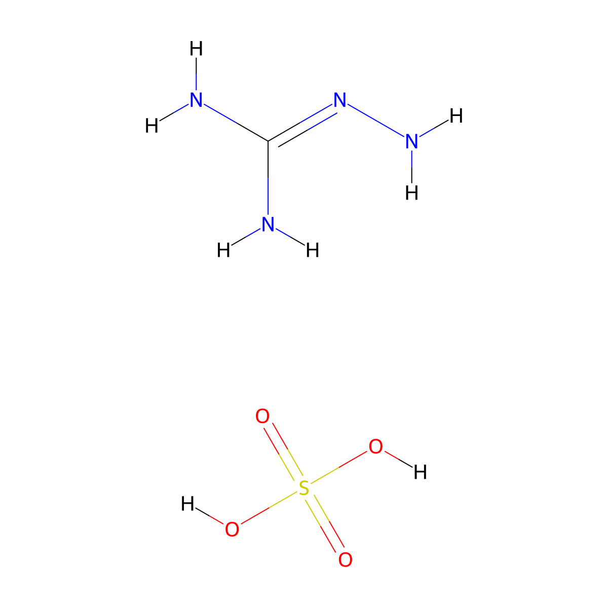 Aminoguanidine sulfate molecular structure, CAS 1068-42-4