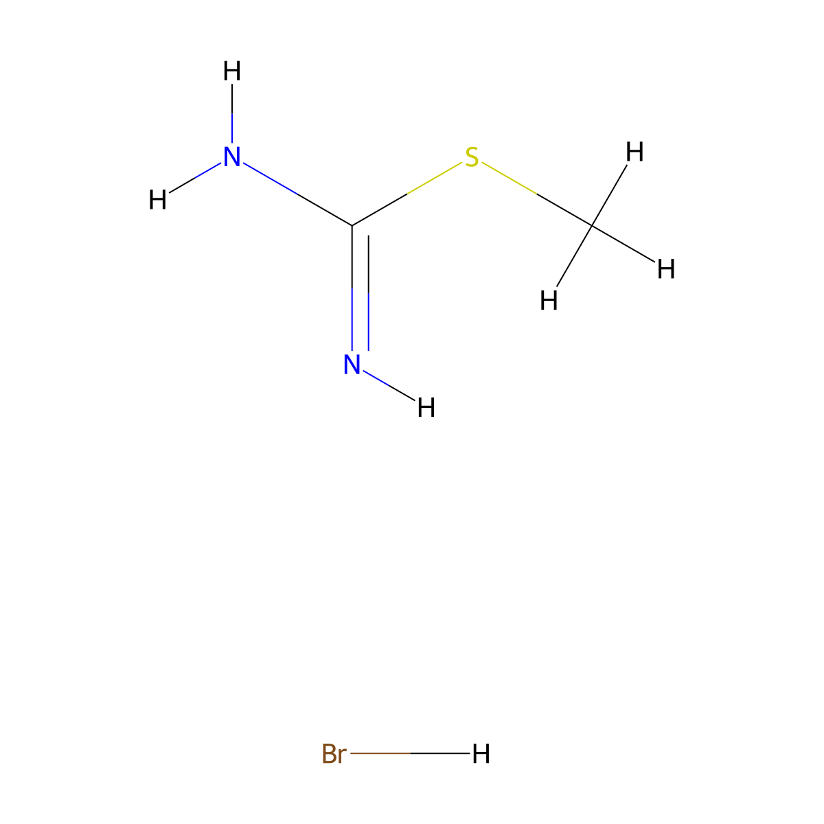 Carbamimidothioic acid, methyl ester, monohydrobromide molecular structure, CAS 1068-58-2