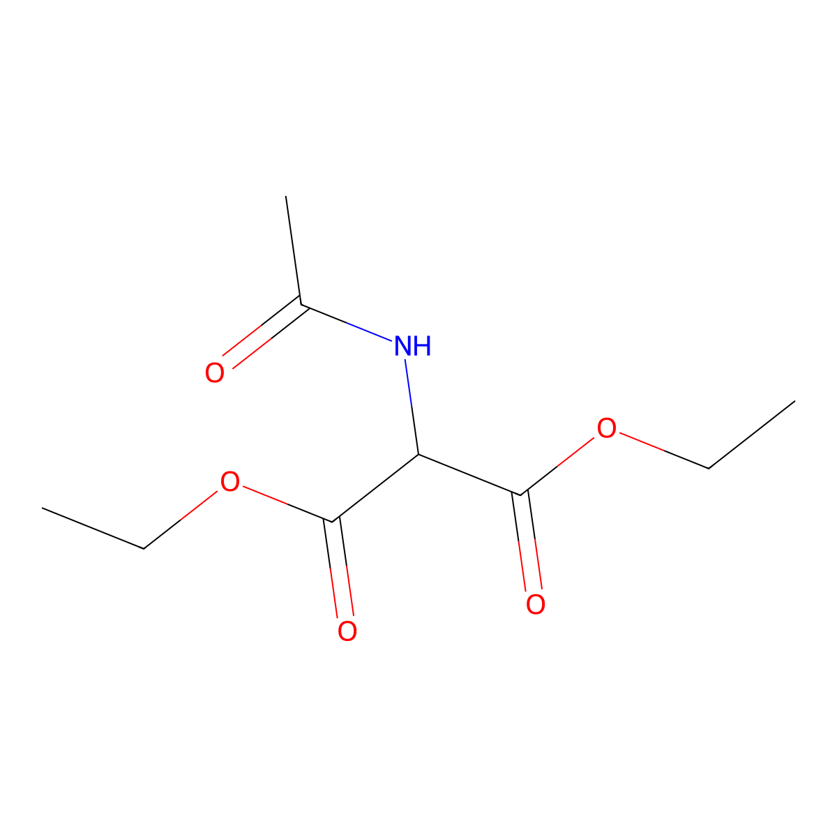 Acetamidomalonic acid diethyl ester molecular structure, CAS 1068-90-2