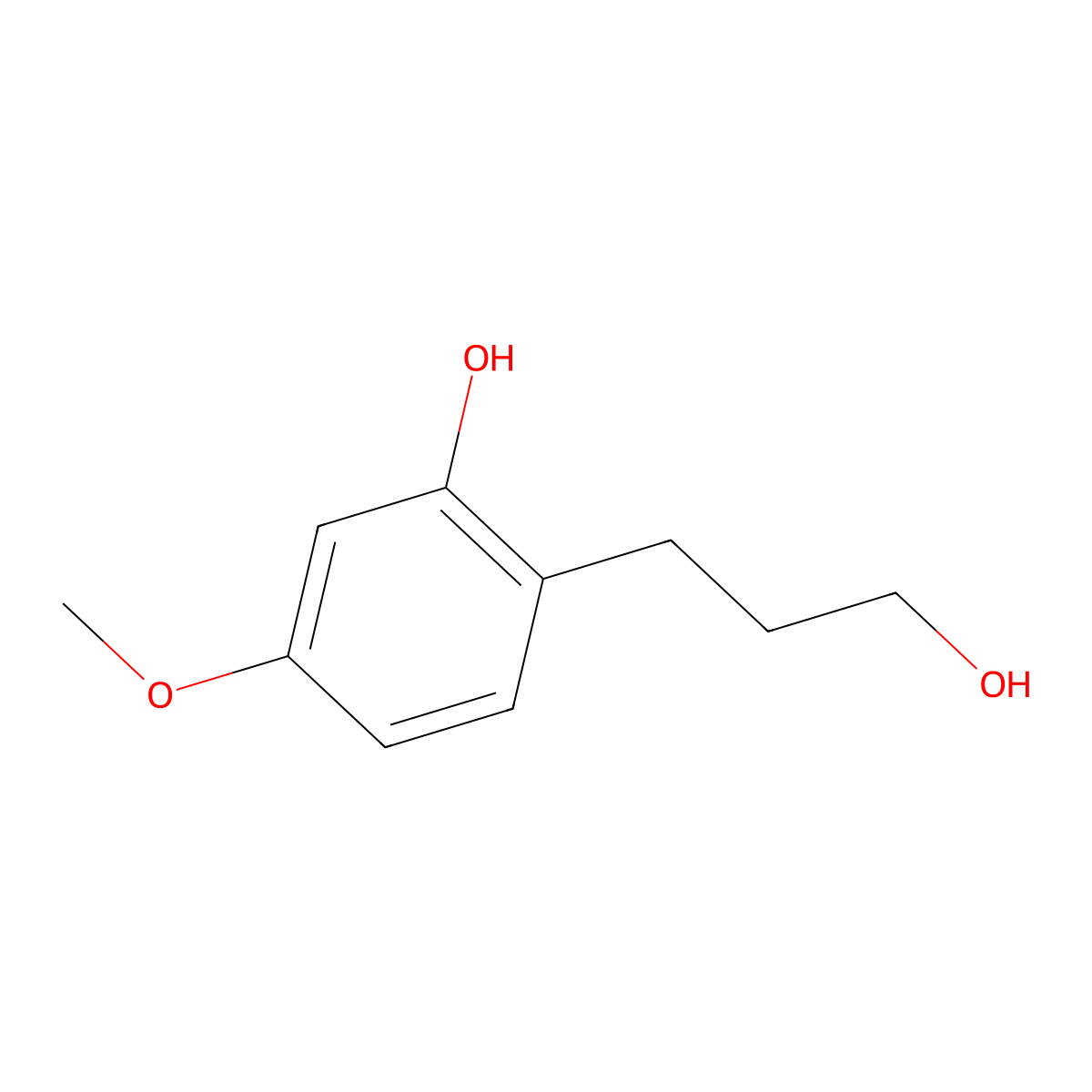 2-(3-Hydroxypropyl)-5-methoxyphenol molecular structure, CAS 106800-26-4