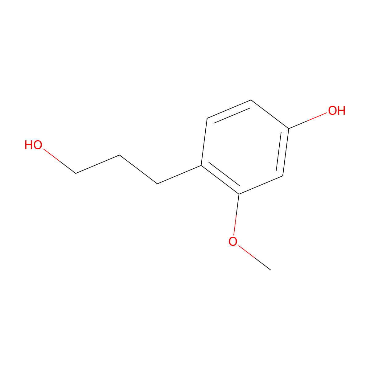 4-(3-Hydroxypropyl)-3-methoxyphenol molecular structure, CAS 106800-27-5