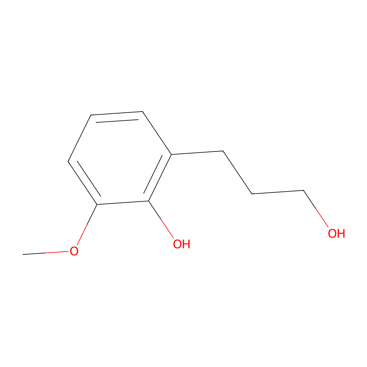 2-(3-Hydroxypropyl)-6-methoxyphenol molecular structure, CAS 106800-28-6
