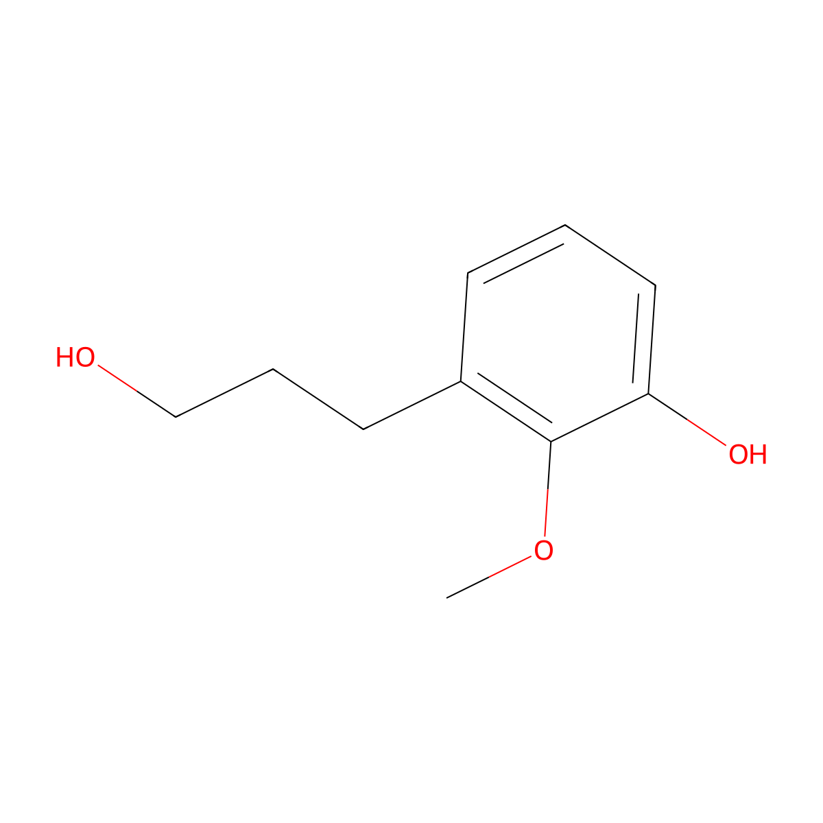 3-(3-Hydroxypropyl)-2-methoxyphenol molecular structure, CAS 106800-29-7