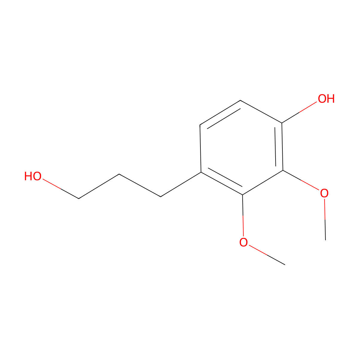 4-(3-Hydroxypropyl)-2,3-dimethoxyphenol molecular structure, CAS 106800-31-1