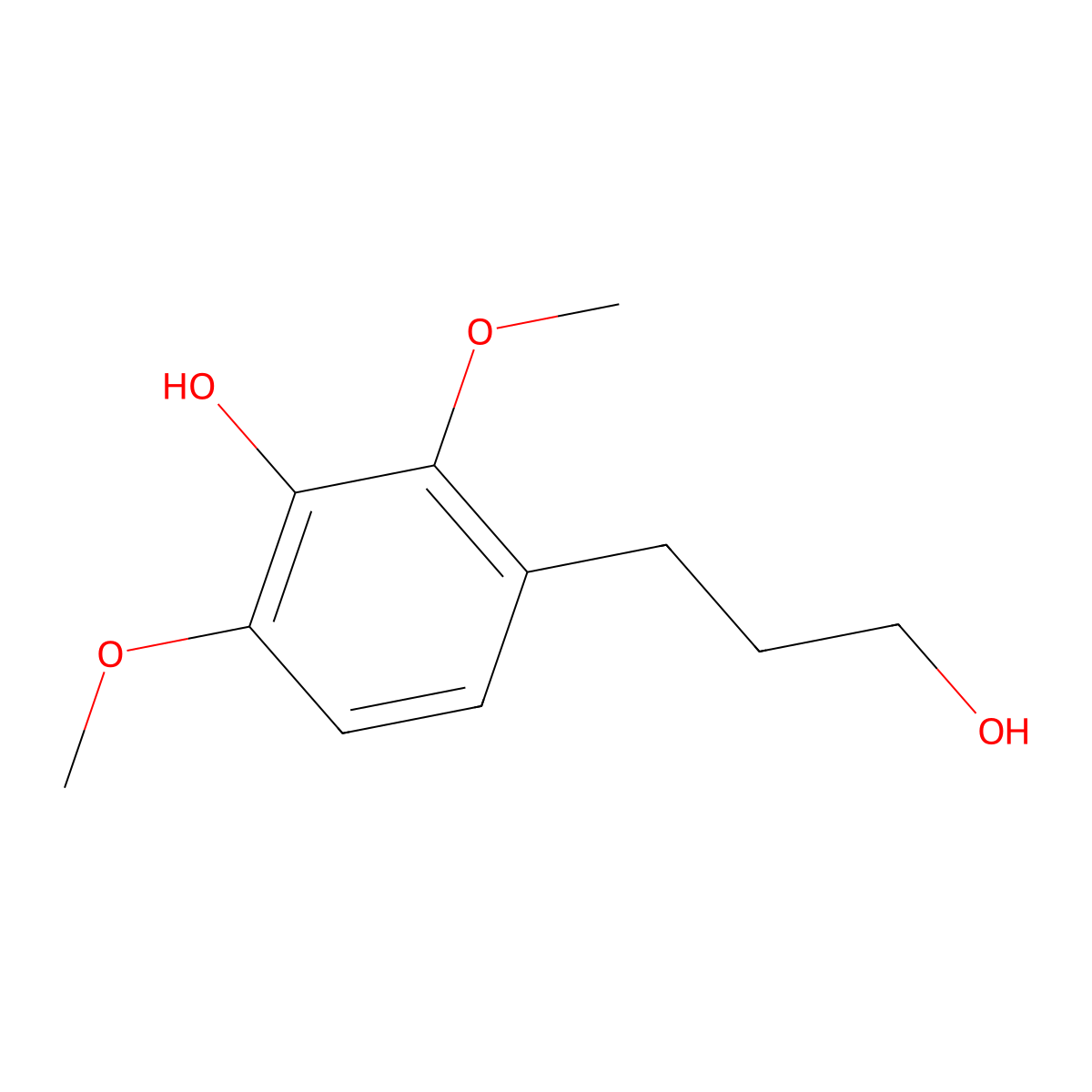 3-(3-Hydroxypropyl)-2,6-dimethoxyphenol molecular structure, CAS 106800-32-2
