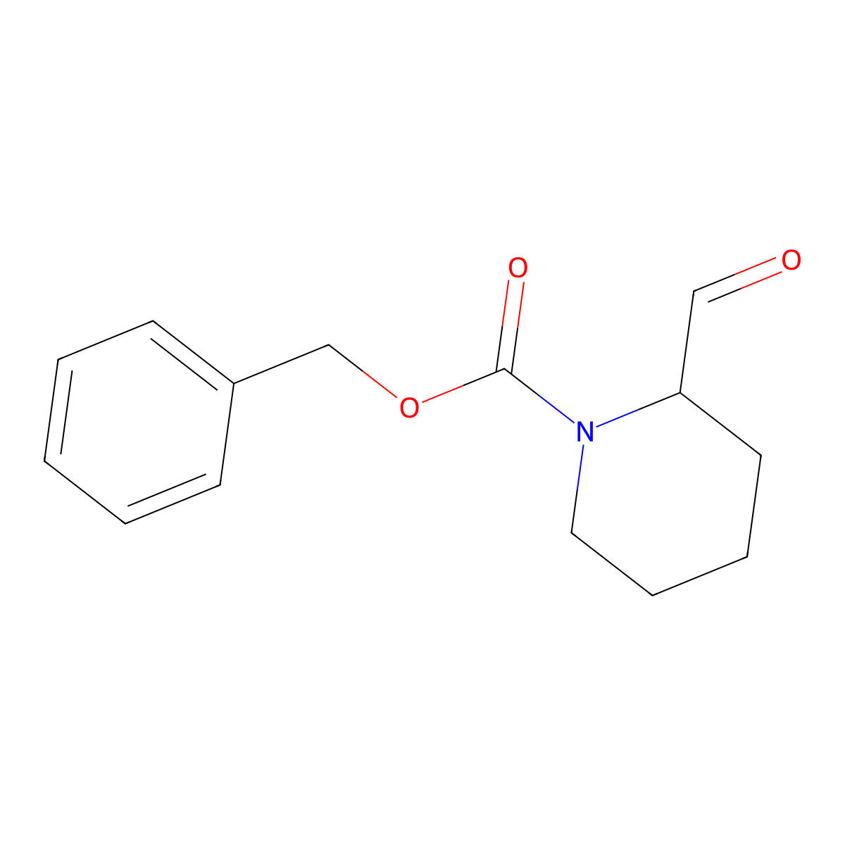 Benzyl (2R)-2-formylpiperidine-1-carboxylate molecular structure, CAS 1068012-41-8
