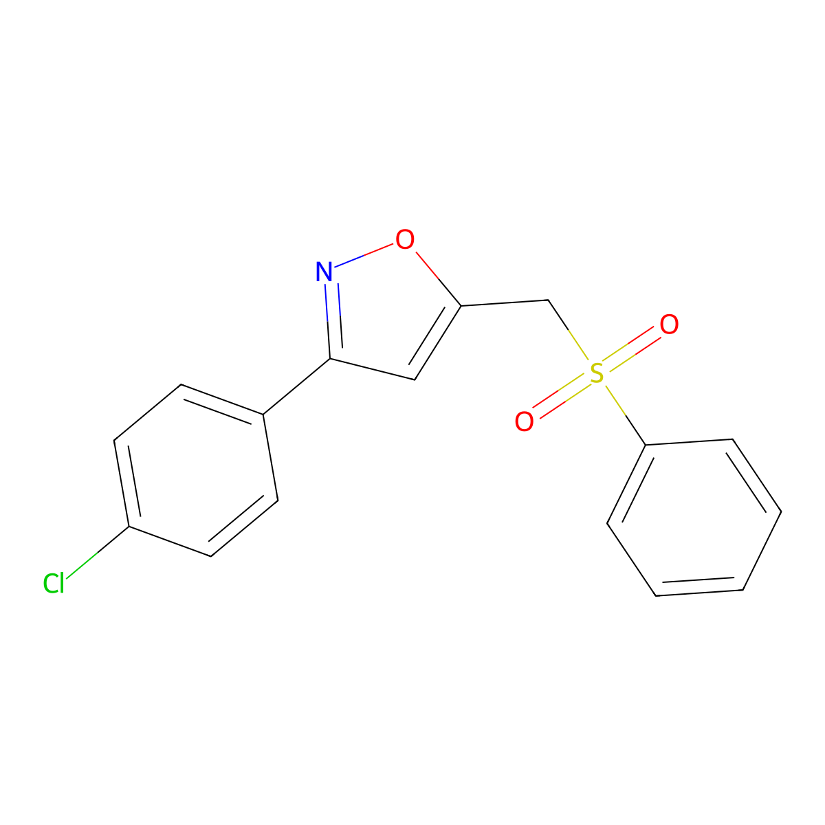 3-(4-Chlorophenyl)-5-[(phenylsulfonyl)methyl]isoxazole molecular structure, CAS 106807-86-7