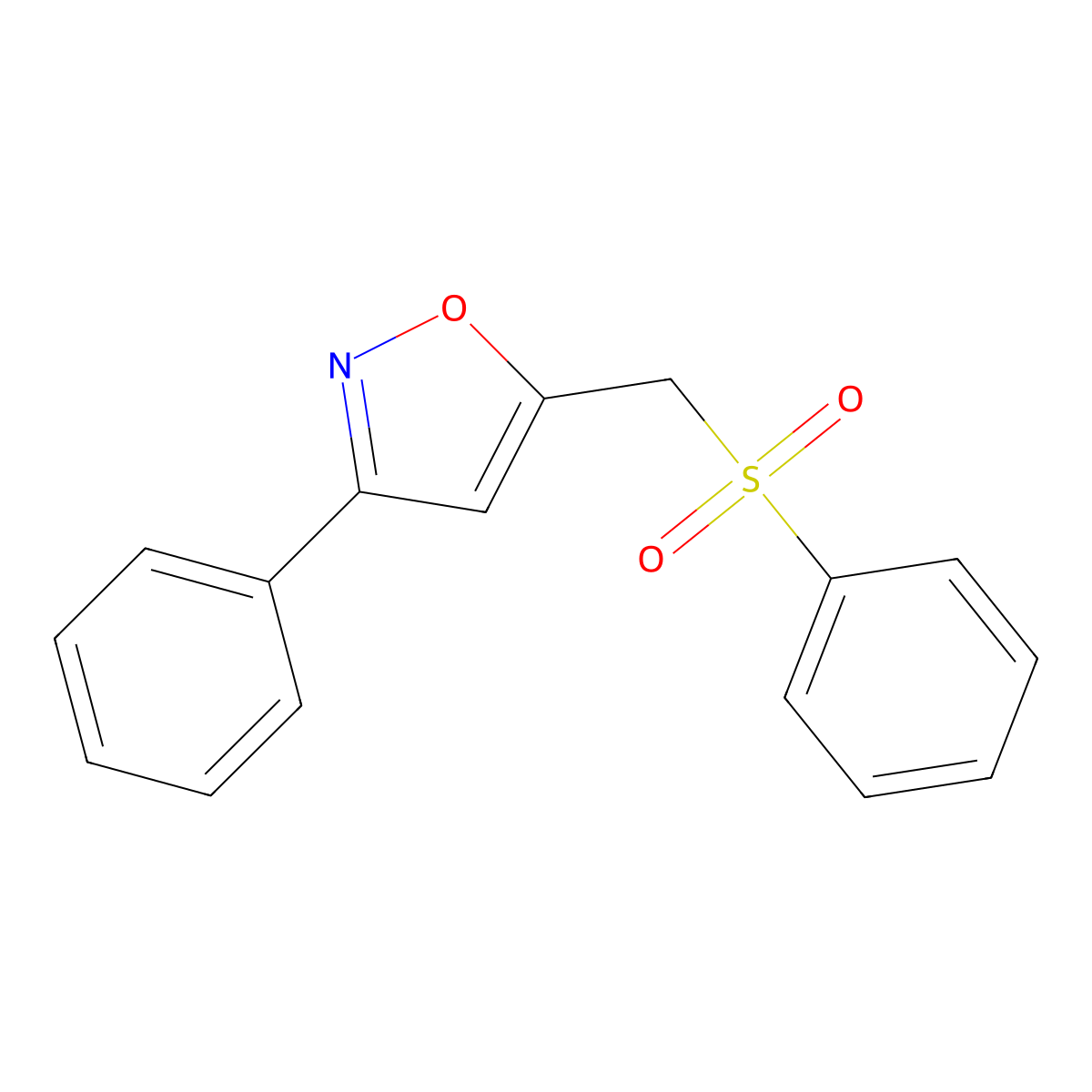 3-Phenyl-5-[(phenylsulfonyl)methyl]isoxazole molecular structure, CAS 106808-15-5