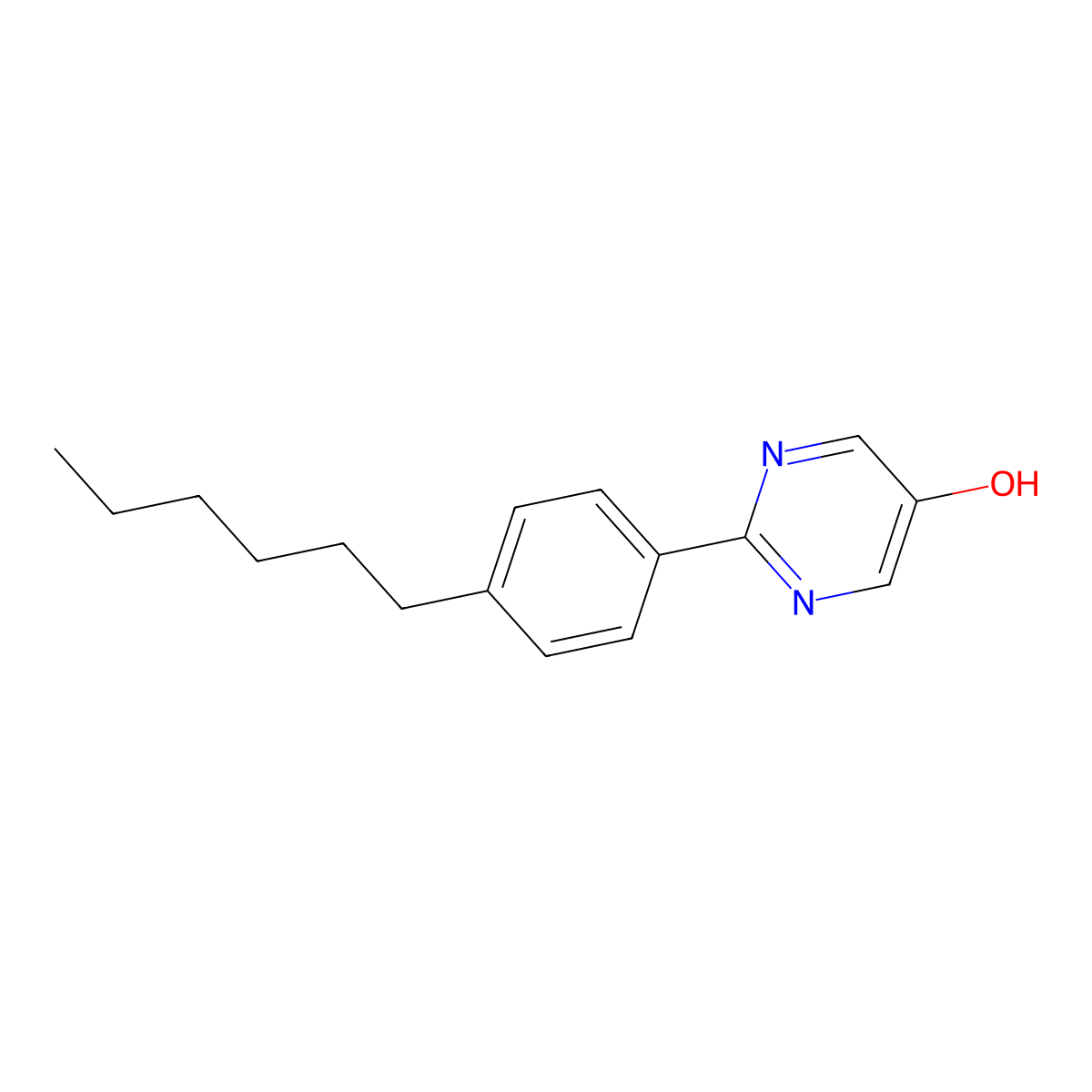 2-(4-Hexylphenyl)-5-hydroxypyrimidine molecular structure, CAS 106808-96-2