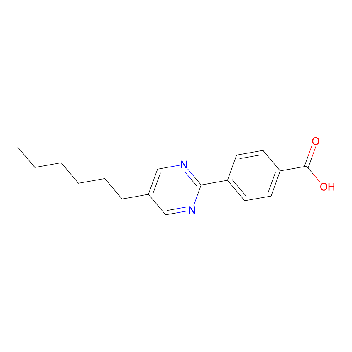 4-(5-Hexylpyrimidin-2-yl)benzoic acid molecular structure, CAS 106808-97-3
