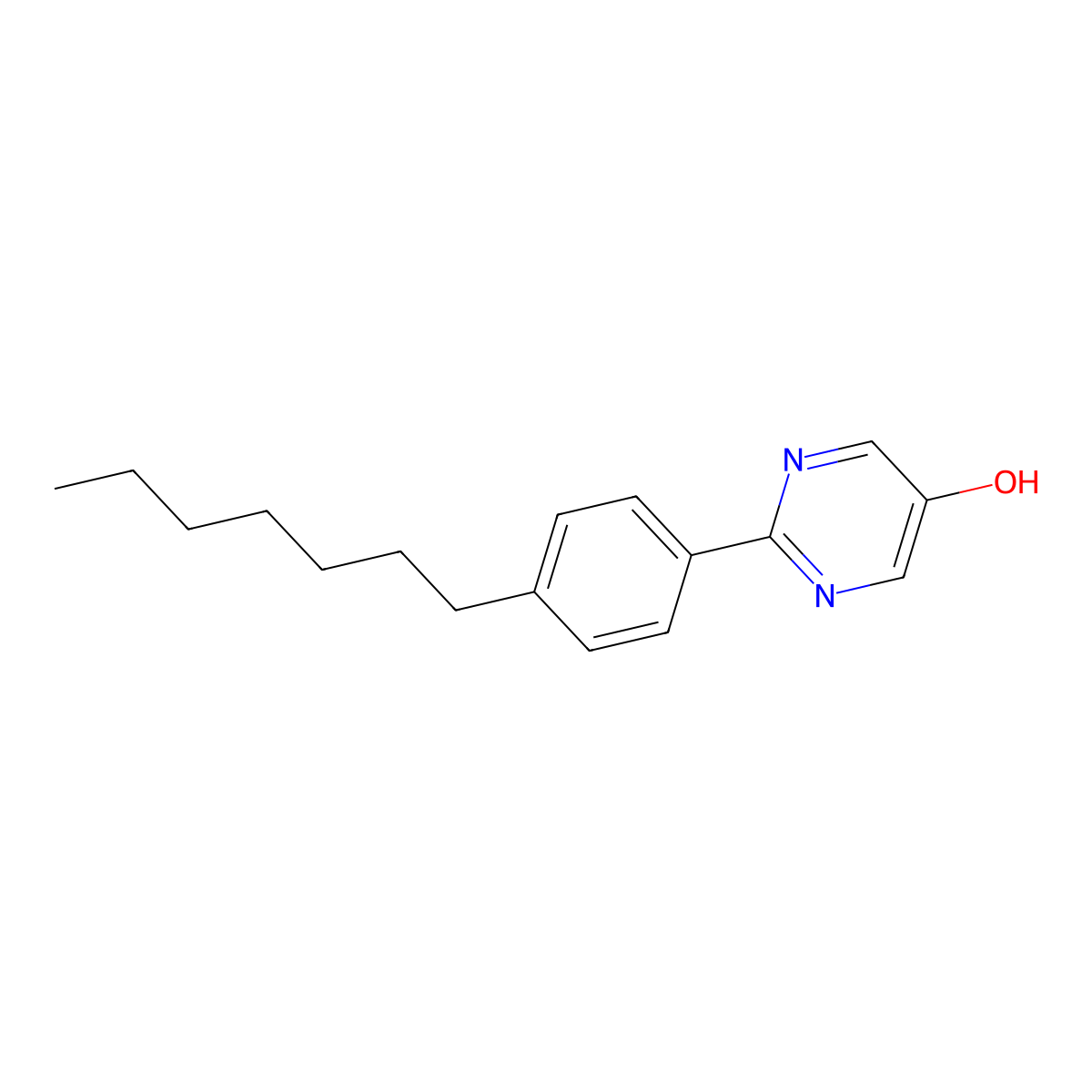 2-(4-Heptylphenyl)pyrimidin-5-OL molecular structure, CAS 106809-01-2