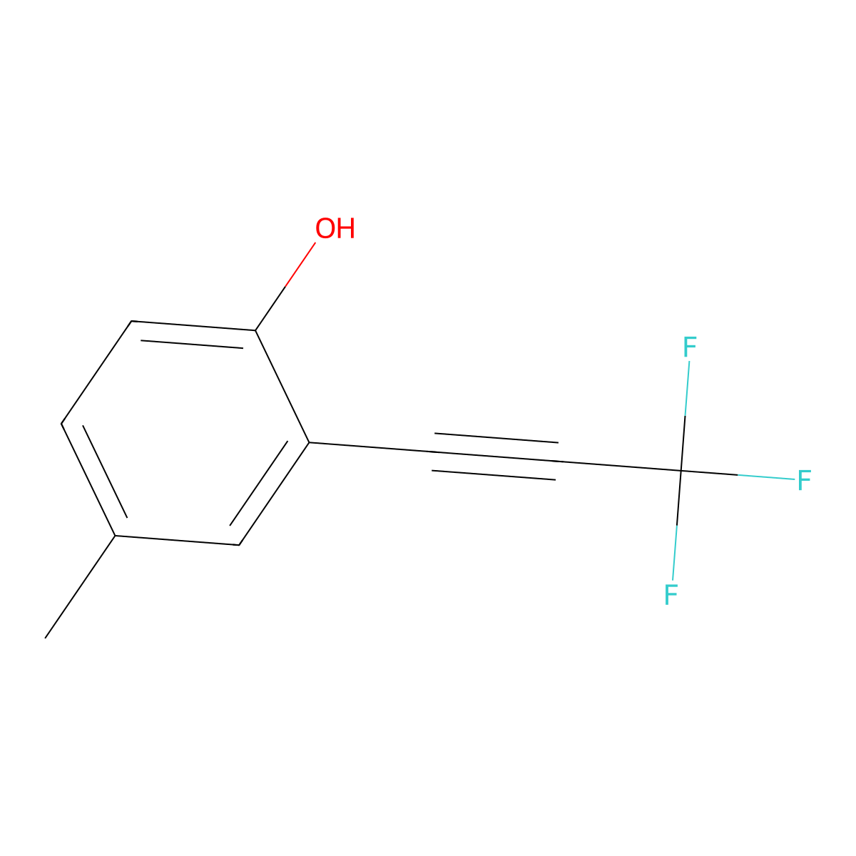 4-Methyl-2-(trifluoroprop-1-YN-1-YL)phenol molecular structure, CAS 1068151-47-2