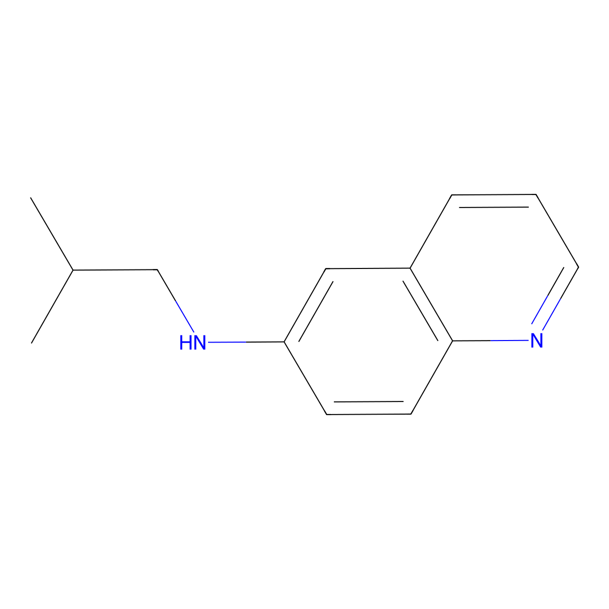N-(2-methylpropyl)quinolin-6-amine molecular structure, CAS 1068160-52-0