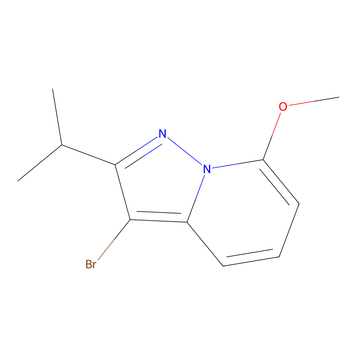 3-Bromo-2-isopropyl-7-methoxypyrazolo[1,5-A]pyridine molecular structure, CAS 1068160-63-3