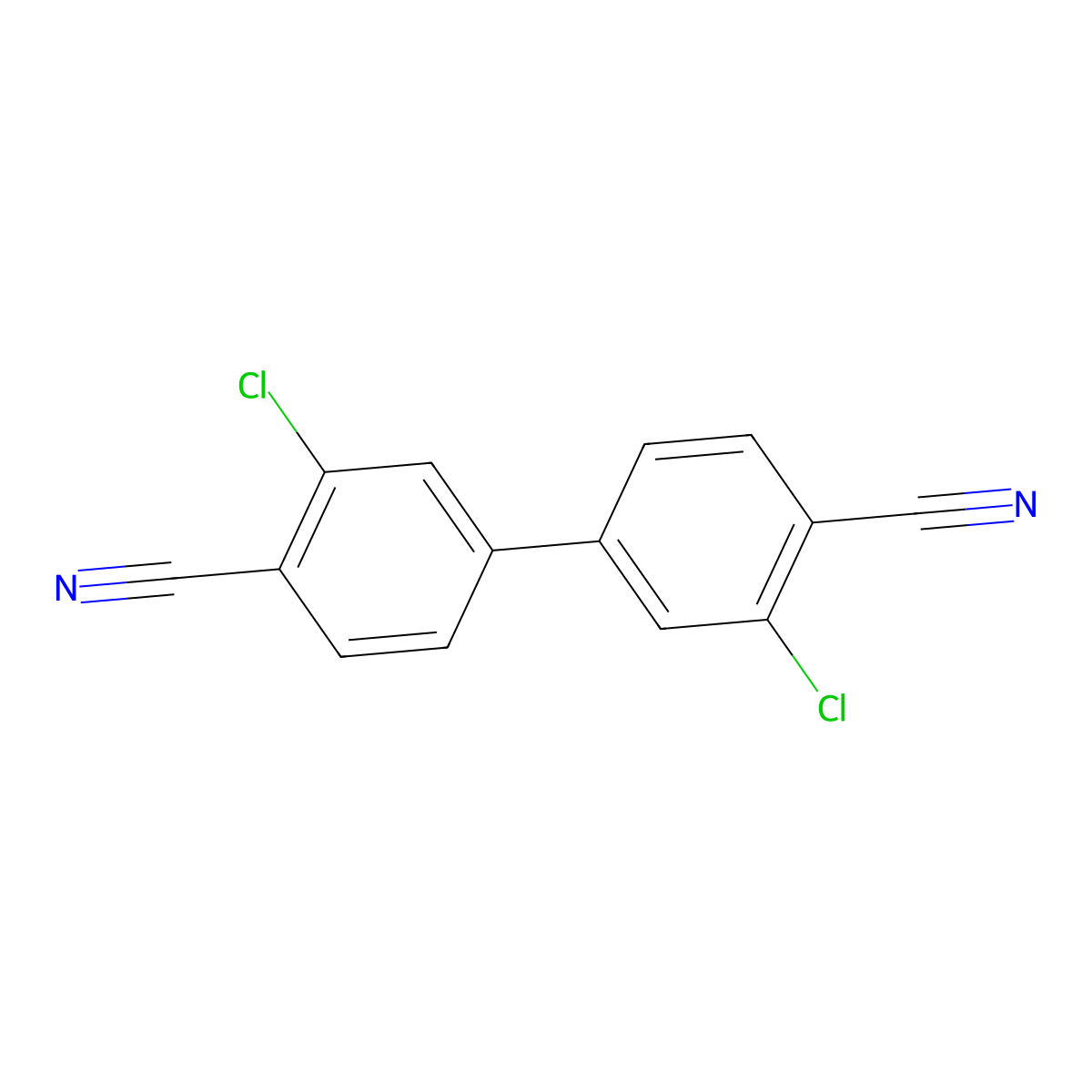 2-Chloro-4-(3-chloro-4-cyanophenyl)benzonitrile molecular structure, CAS 1068162-79-7