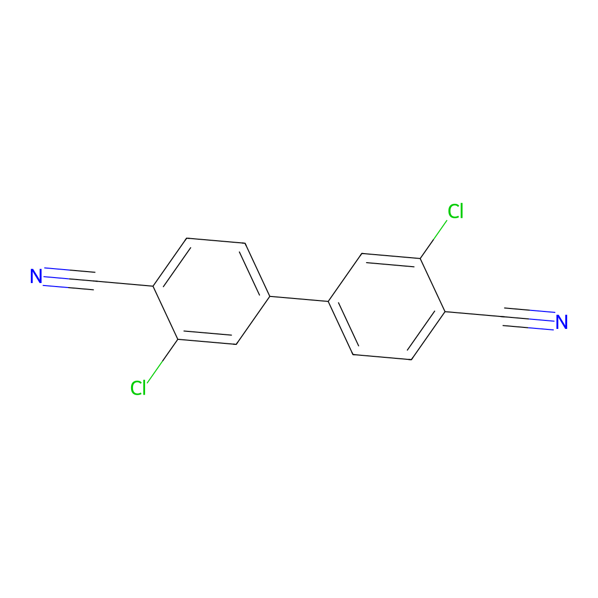 2-Chloro-4-(3-chloro-4-cyanophenyl)benzonitrile molecular structure, CAS 1068162-79-7