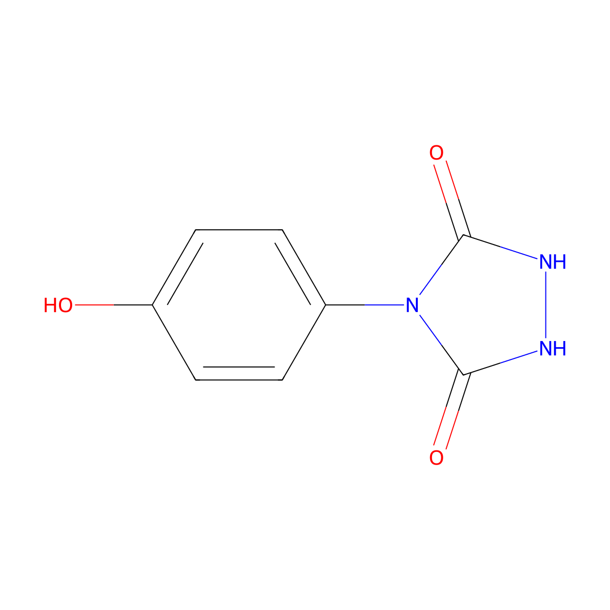 4-(4-Hydroxyphenyl)-1,2,4-triazolidine-3,5-dione molecular structure, CAS 106821-08-3