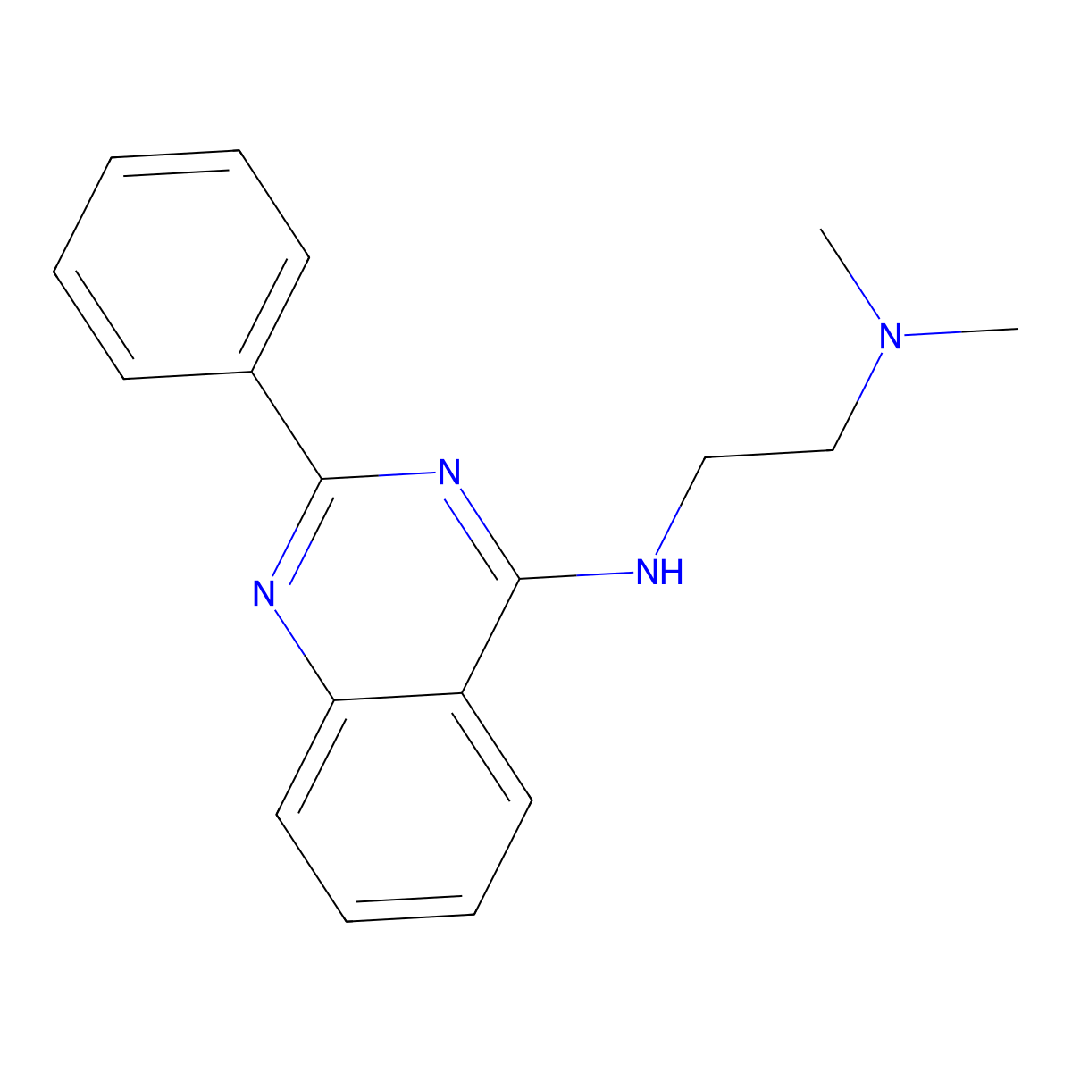 N(1),N(1)-Dimethyl-N(2)-(2-phenyl-4-quinazolinyl)-1,2-ethanediamine molecular structure, CAS 106823-85-2