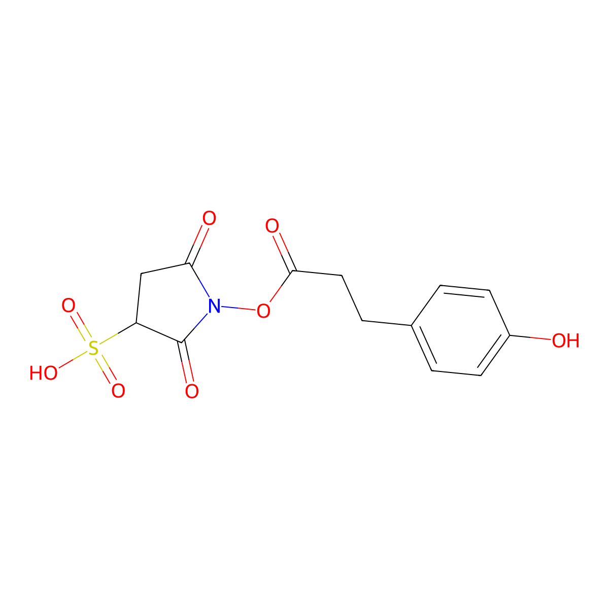 Sulfosuccinimidyl-3-(4-hydroxyphenyl)propionate molecular structure, CAS 106827-57-0