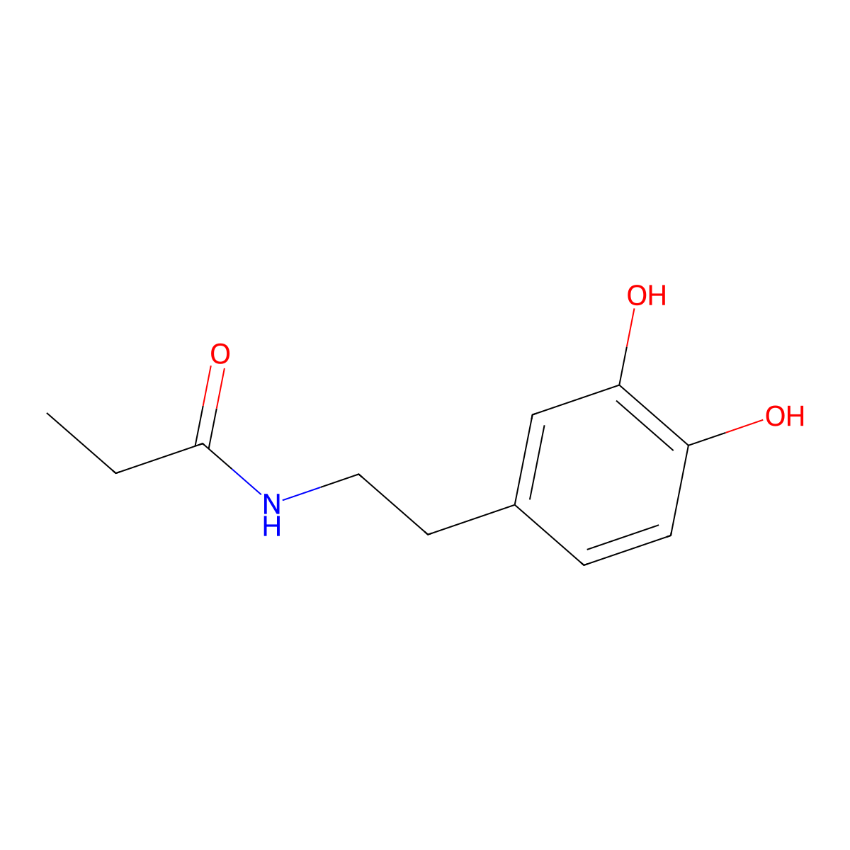 N-[2-(3,4-dihydroxyphenyl)ethyl]propanamide molecular structure, CAS 106827-66-1