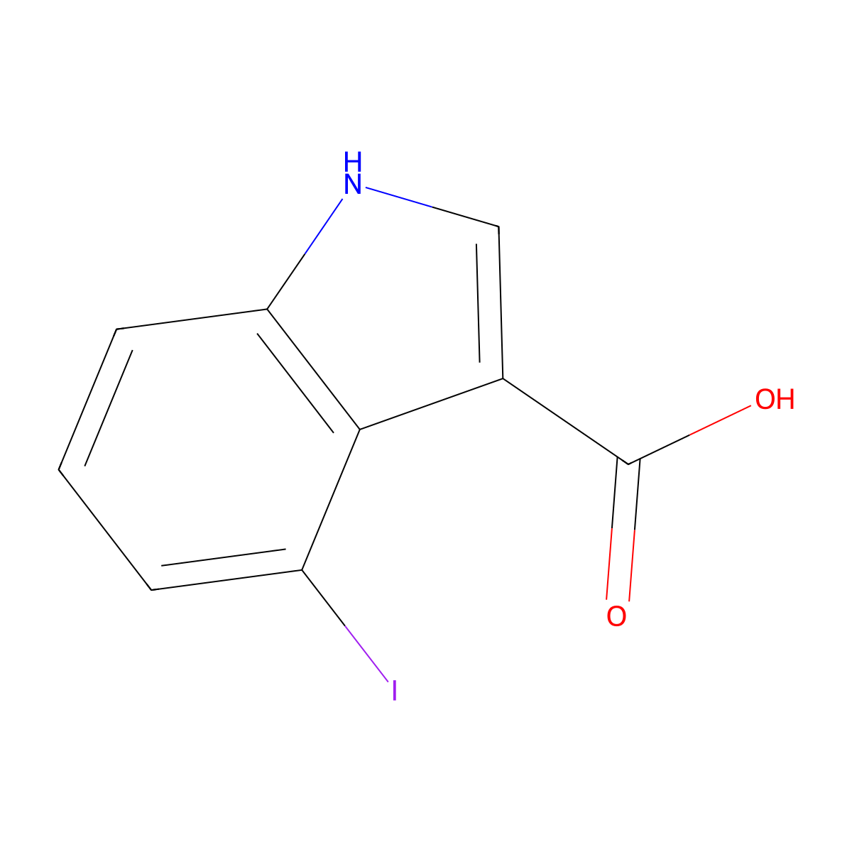 4-Iodo-1H-indole-3-carboxylic acid molecular structure, CAS 106830-34-6