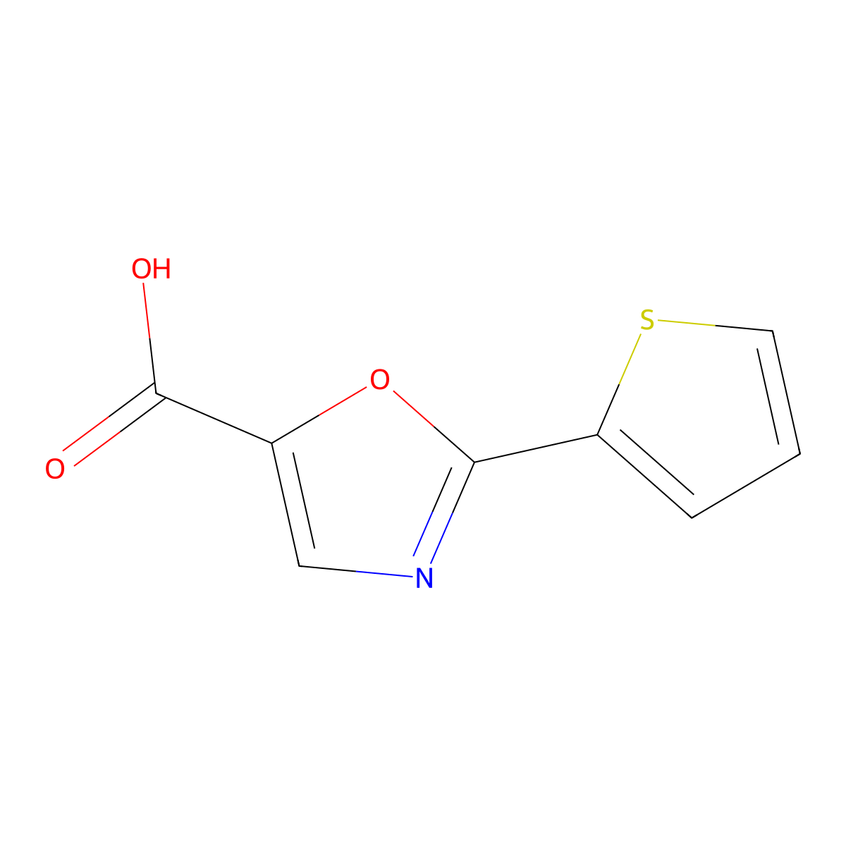 2-(2-Thienyl)-5-oxazolecarboxylic acid molecular structure, CAS 106833-80-1