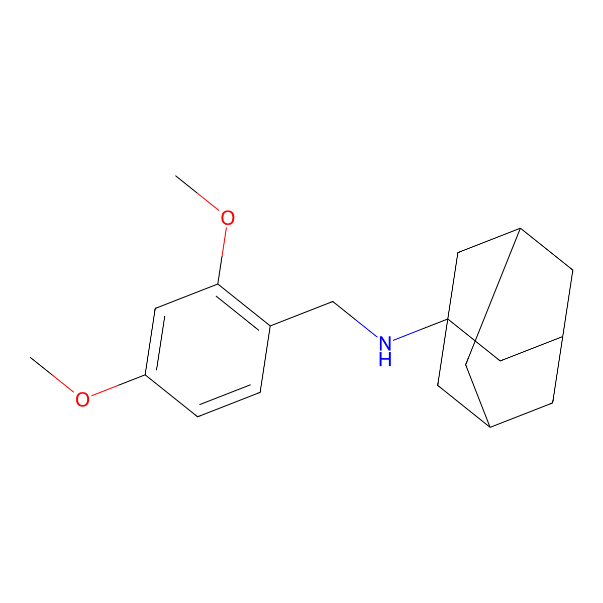 N-[(2,4-dimethoxyphenyl)methyl]adamantan-1-amine molecular structure, CAS 106834-84-8