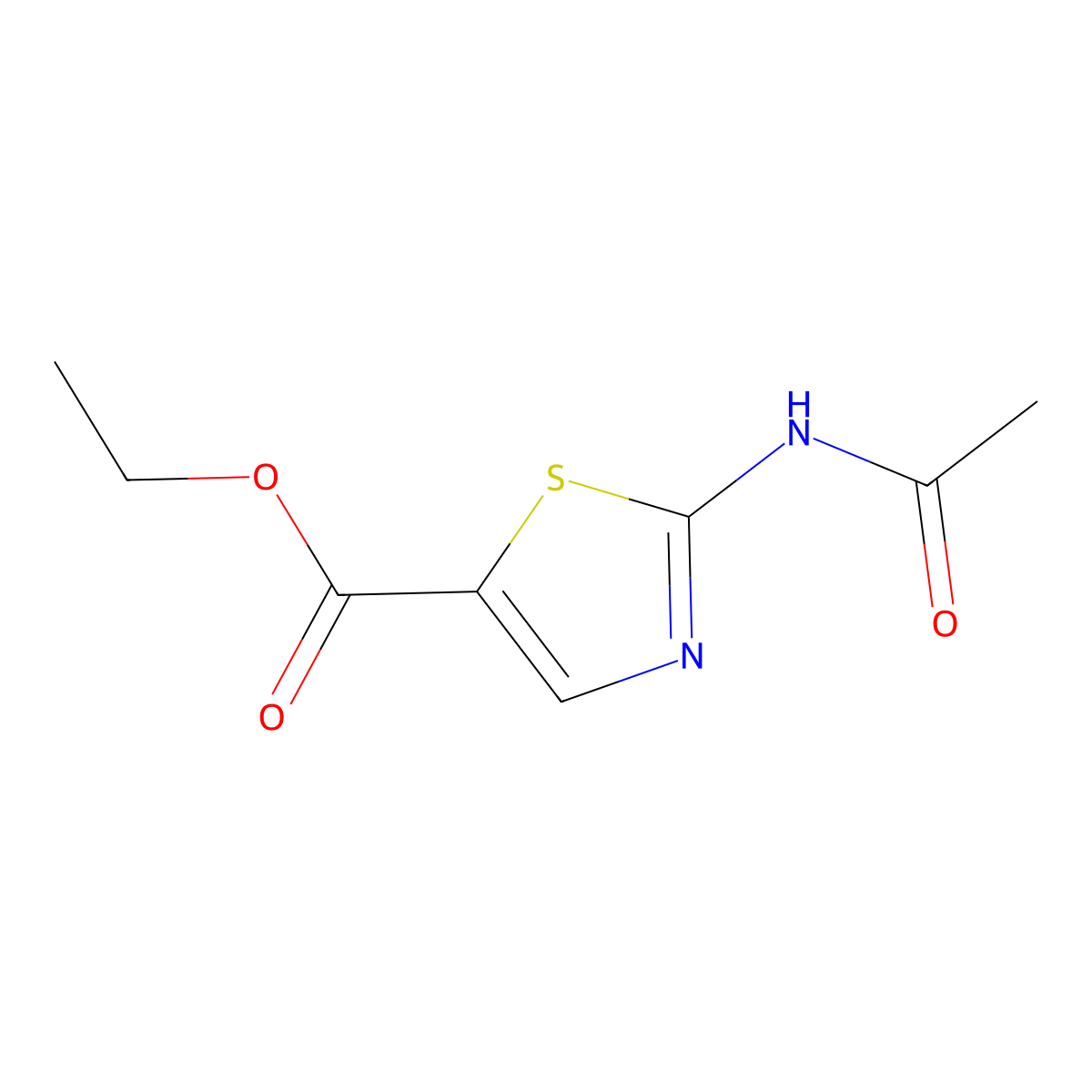 Ethyl 2-acetamido-1,3-thiazole-5-carboxylate molecular structure, CAS 106840-37-3