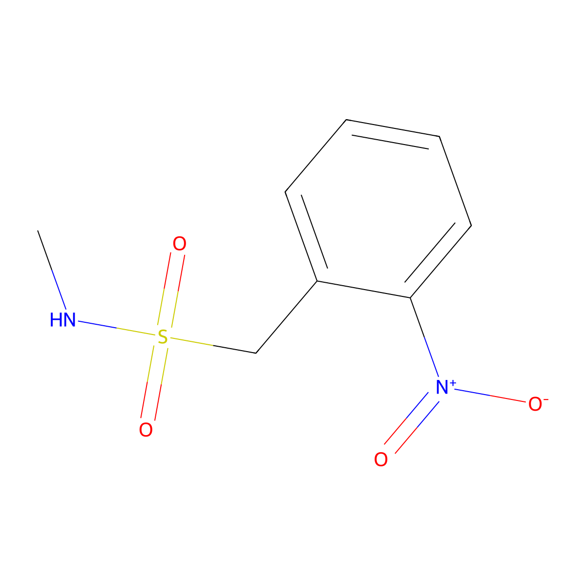 N-methyl-1-(2-nitrophenyl)methanesulfonamide molecular structure, CAS 106840-38-4