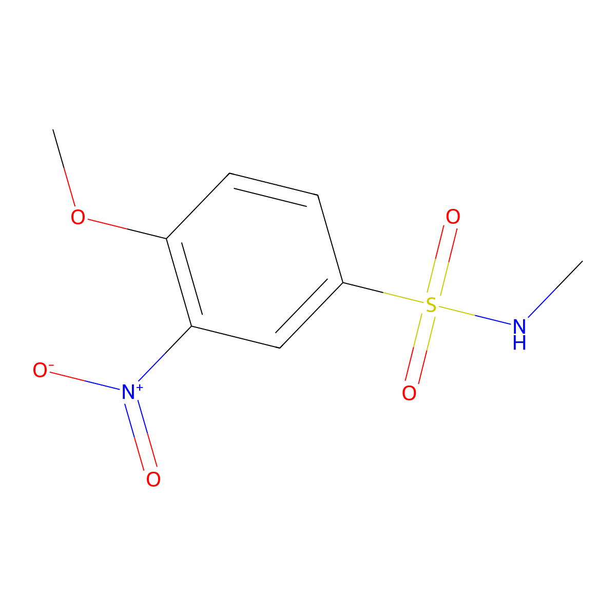 4-methoxy-N-methyl-3-nitrobenzenesulfonamide molecular structure, CAS 106840-39-5