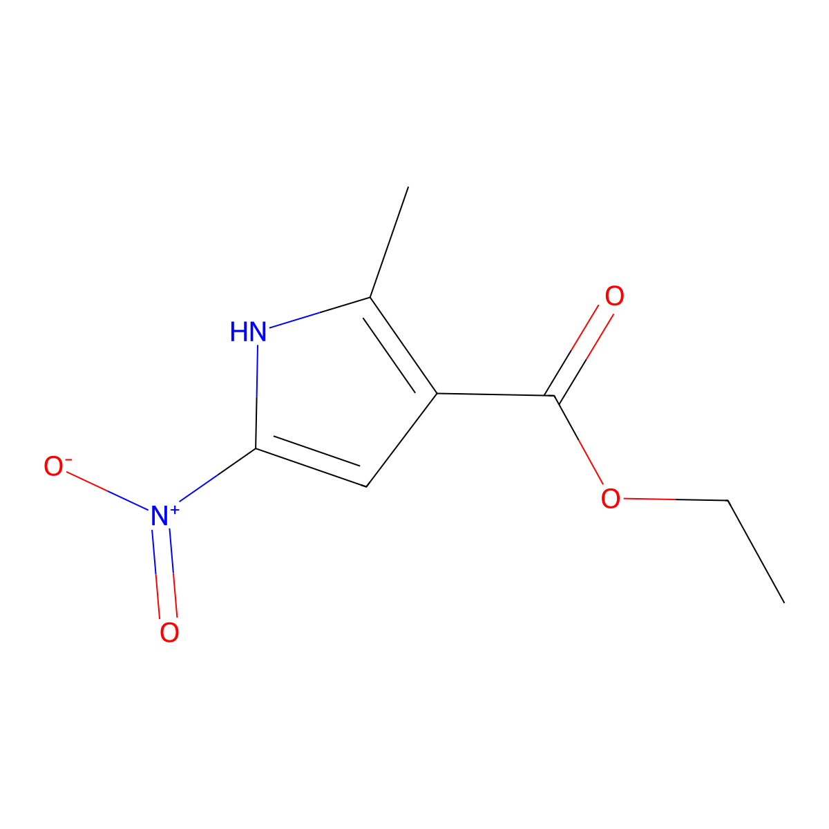 ethyl 2-methyl-5-nitro-1H-pyrrole-3-carboxylate molecular structure, CAS 106840-79-3