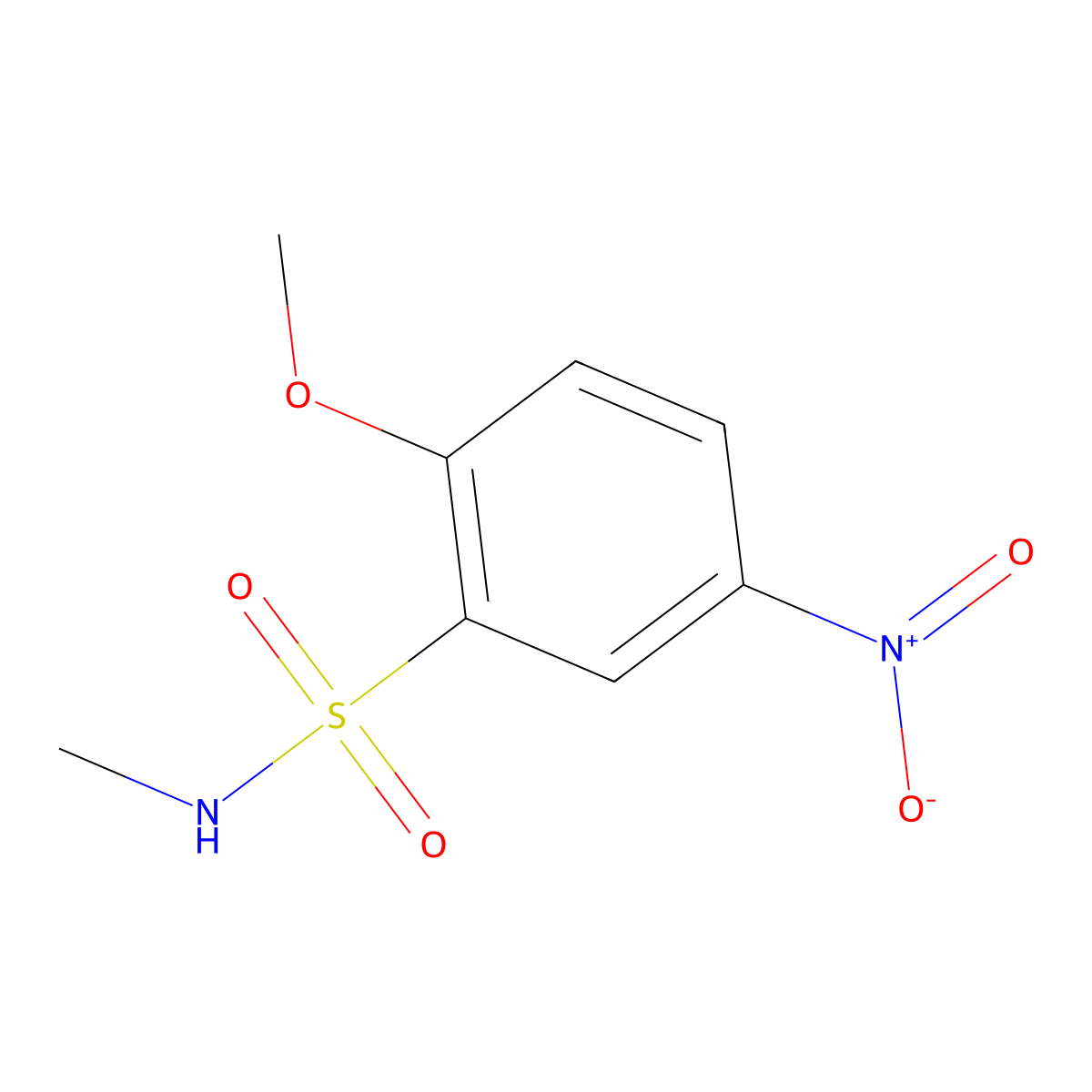 2-methoxy-N-methyl-5-nitrobenzenesulfonamide molecular structure, CAS 106840-81-7