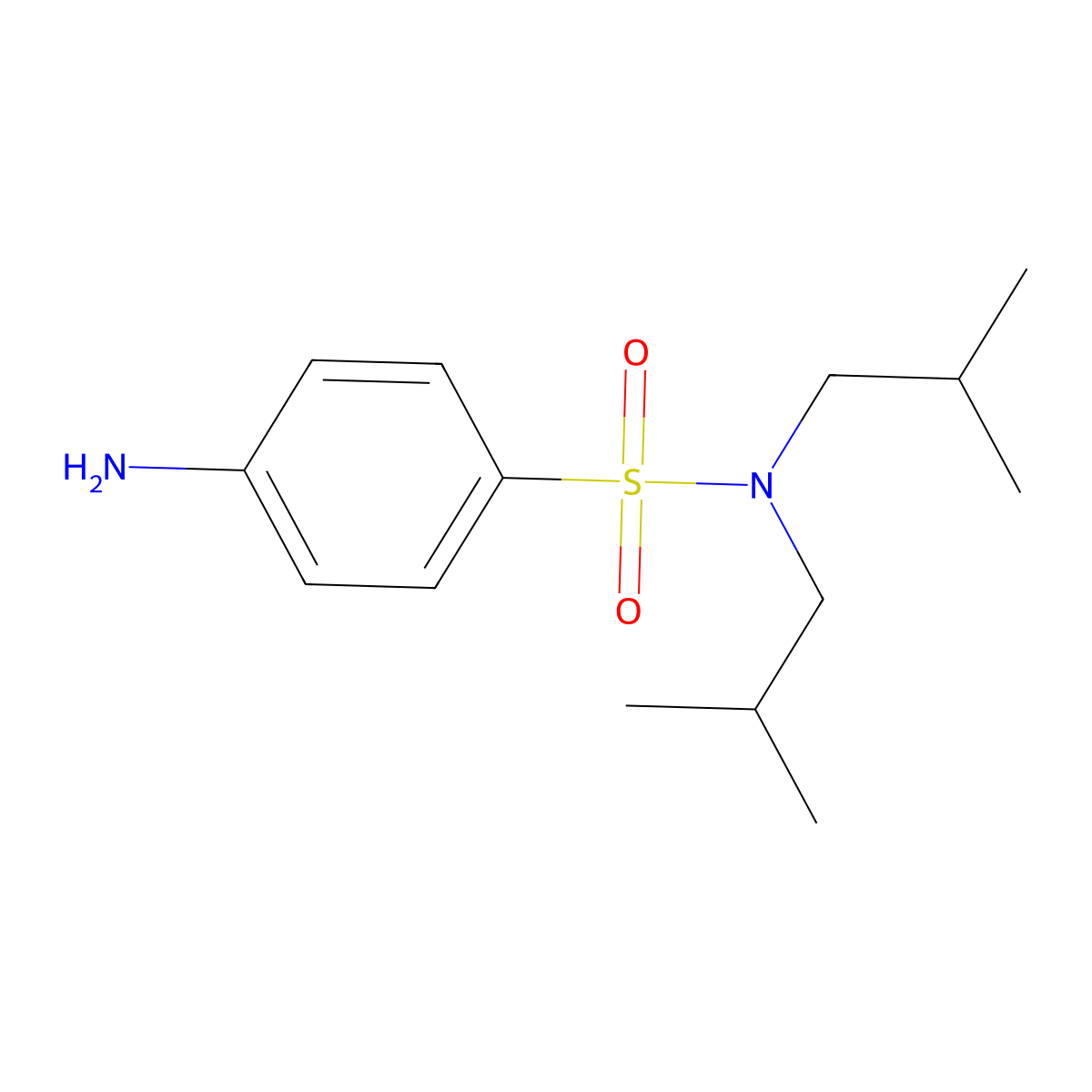 4-Amino-N,N-diisobutylbenzenesulfonamide molecular structure, CAS 106842-17-5