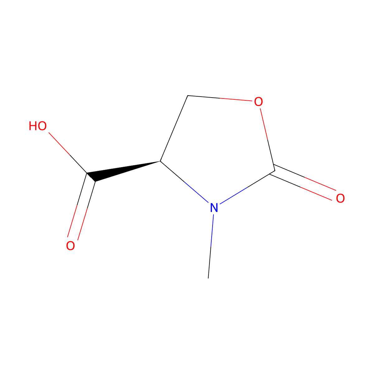 (4R)-3-Methyl-2-oxo-1,3-oxazolidine-4-carboxylic acid molecular structure, CAS 1068433-94-2