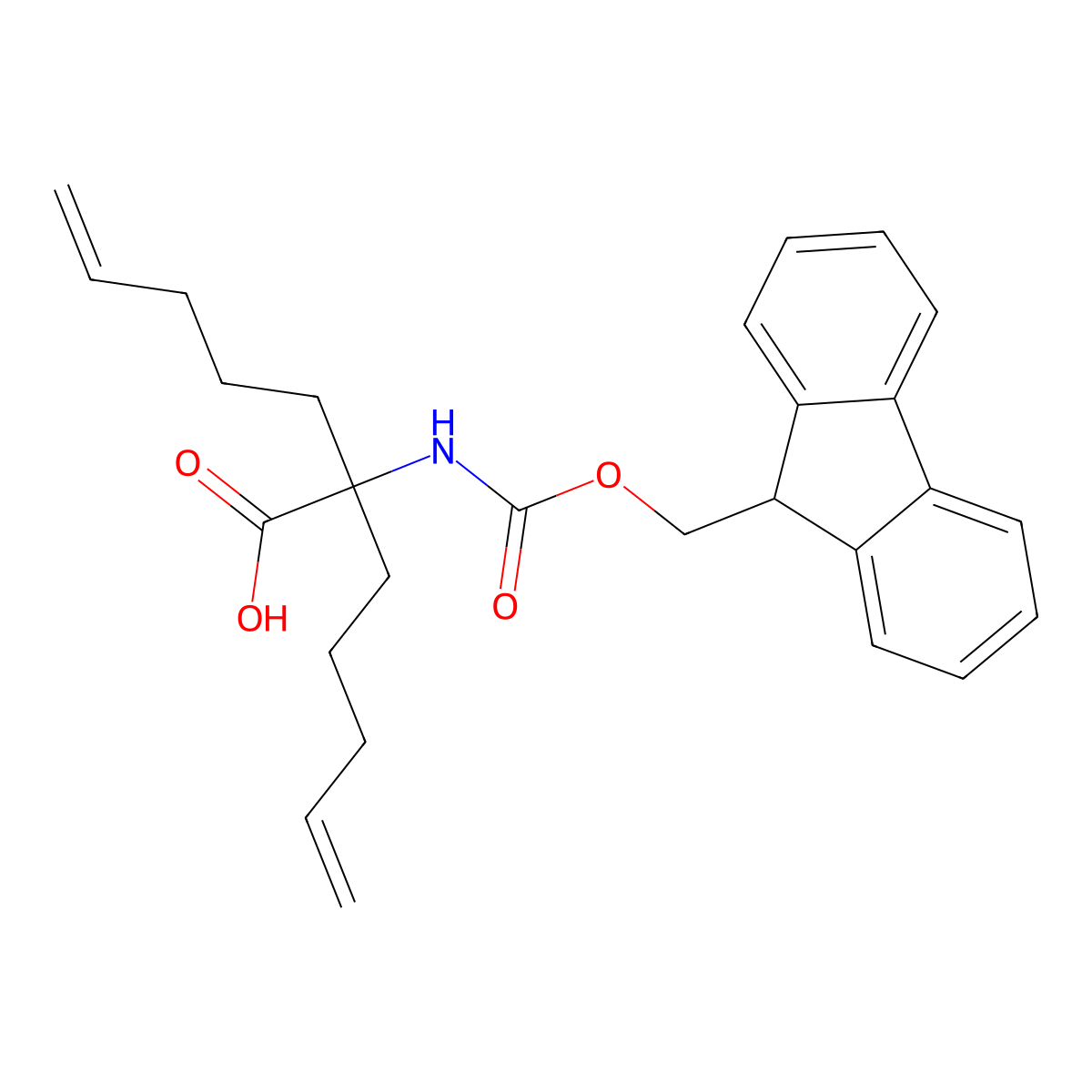2-((((9H-Fluoren-9-yl)methoxy)carbonyl)amino)-2-(pent-4-en-1-yl)hept-6-enoic acid molecular structure, CAS 1068435-19-7
