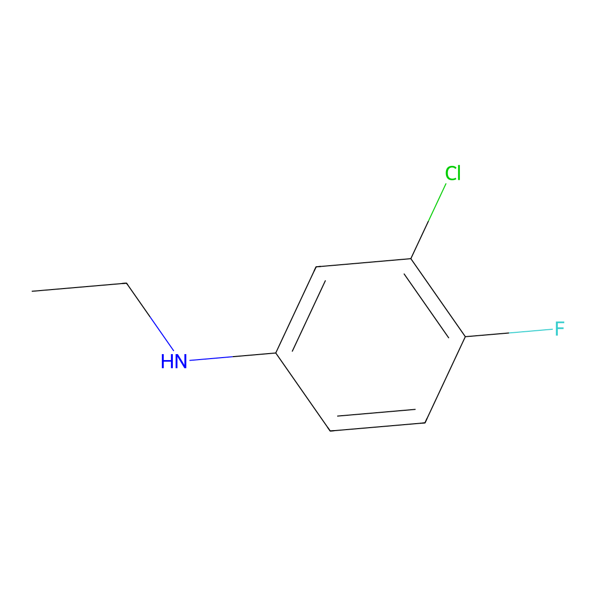 3-chloro-N-ethyl-4-fluoroaniline molecular structure, CAS 106847-36-3