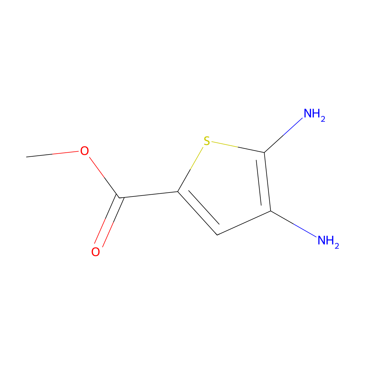 Methyl 4,5-diaminothiophene-2-carboxylate molecular structure, CAS 106850-18-4