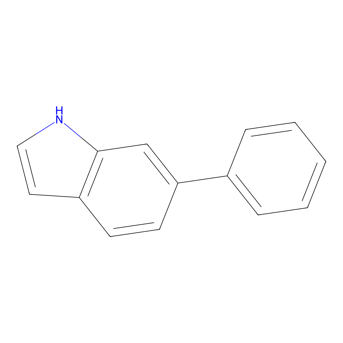 6-phenyl-1H-indole molecular structure, CAS 106851-31-4