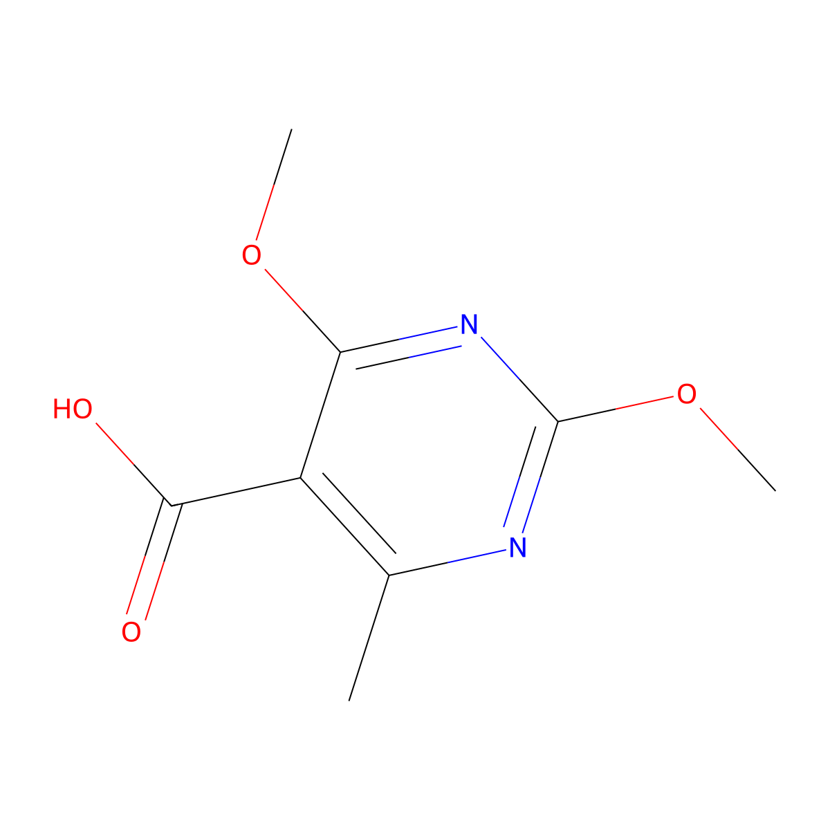 2,4-Dimethoxy-6-methylpyrimidine-5-carboxylic acid molecular structure, CAS 106852-32-8