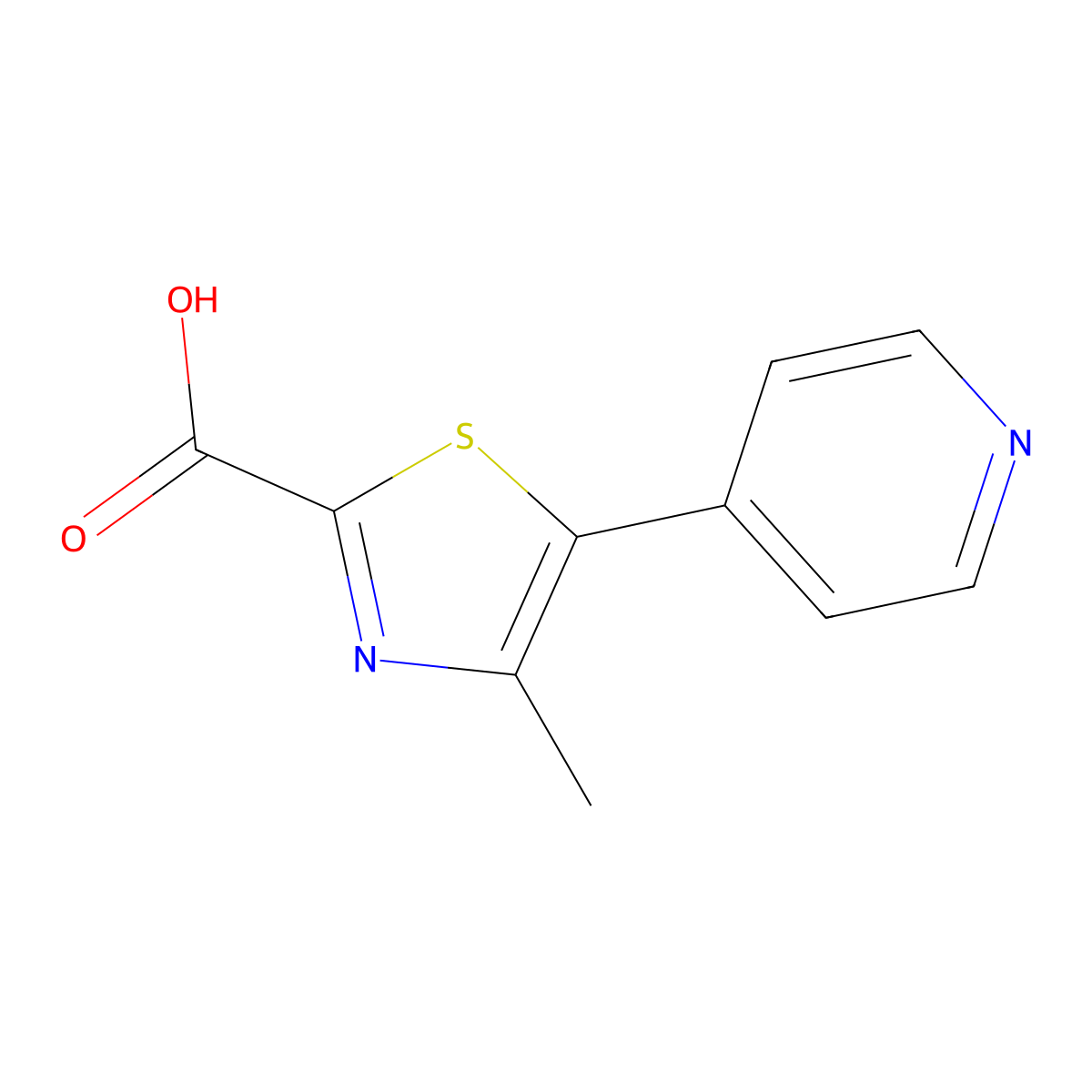 4-Methyl-5-(pyridin-4-YL)-1,3-thiazole-2-carboxylic acid molecular structure, CAS 106853-20-7