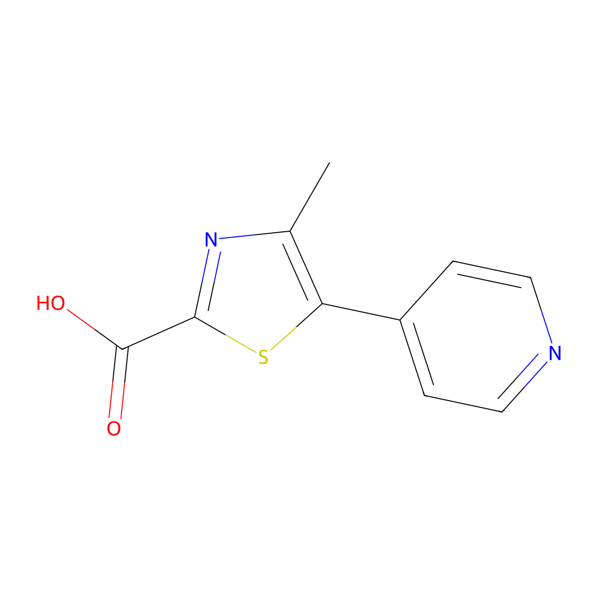 4-Methyl-5-(pyridin-4-YL)-1,3-thiazole-2-carboxylic acid molecular structure, CAS 106853-20-7