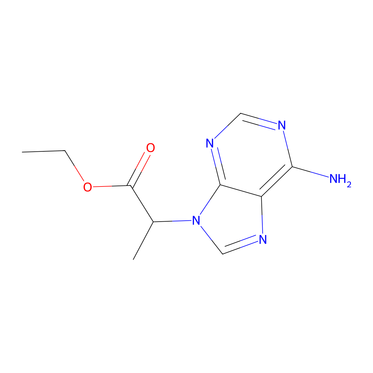 ethyl2-(6-amino-9H-purin-9-yl)propanoate molecular structure, CAS 106855-10-1