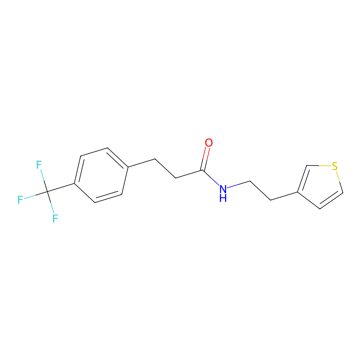 N-[2-(Thiophen-3-YL)ethyl]-3-[4-(trifluoromethyl)phenyl]propanamide molecular structure, CAS 1068575-83-6