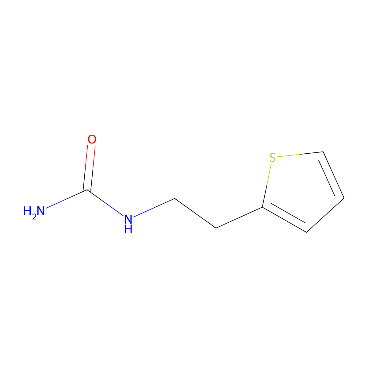 (2-(Thiophen-2-yl)ethyl)urea molecular structure, CAS 106860-34-8