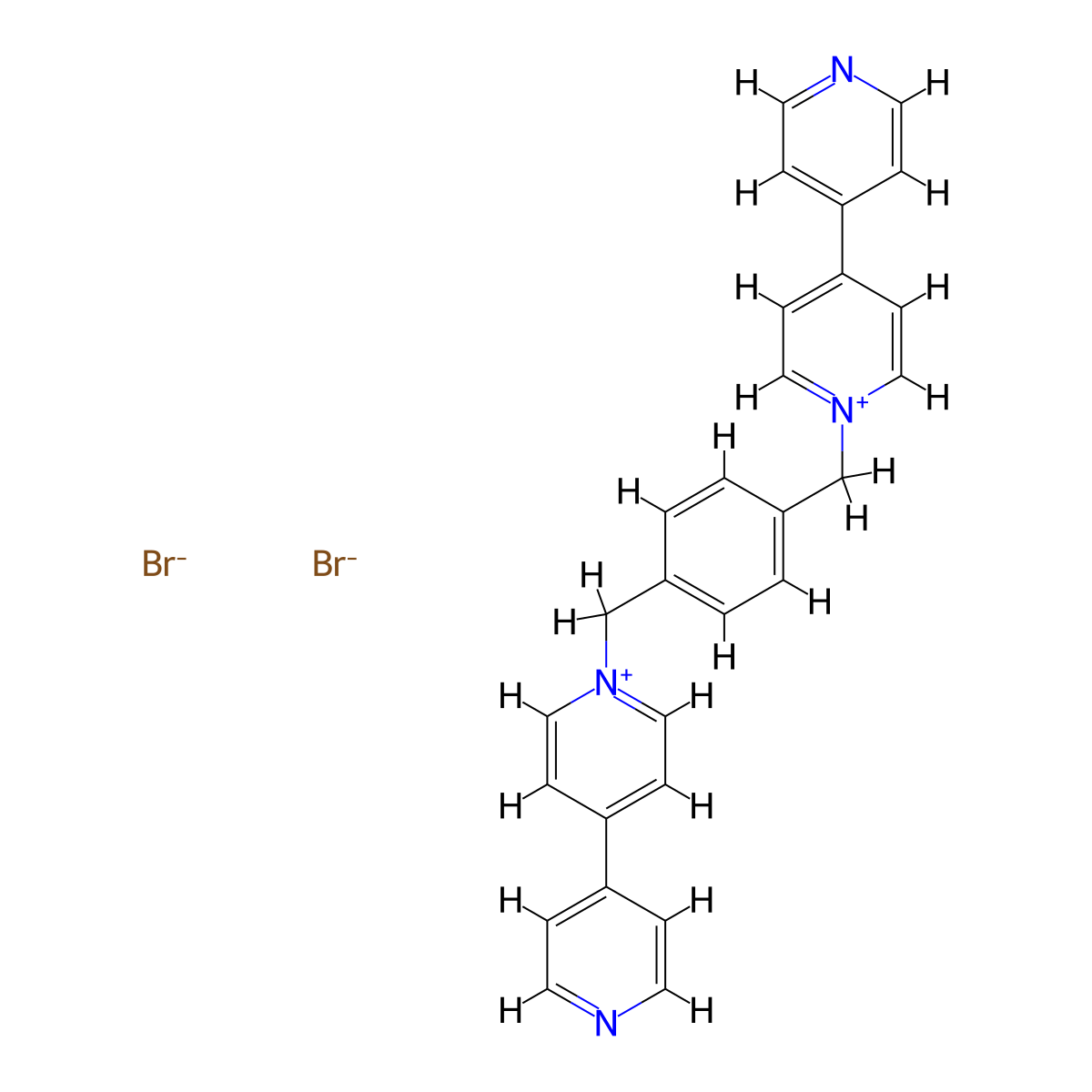 1,1'-(1,4-Phenylenebis(methylene))bis(4-(pyridin-4-yl)pyridin-1-ium) dibromide molecular structure, CAS 106867-97-4