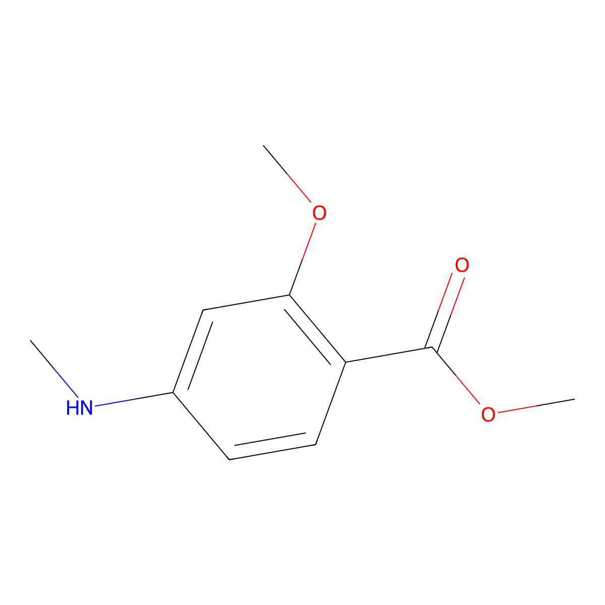 Methyl 2-methoxy-4-(methylamino)benzoate molecular structure, CAS 106868-33-1