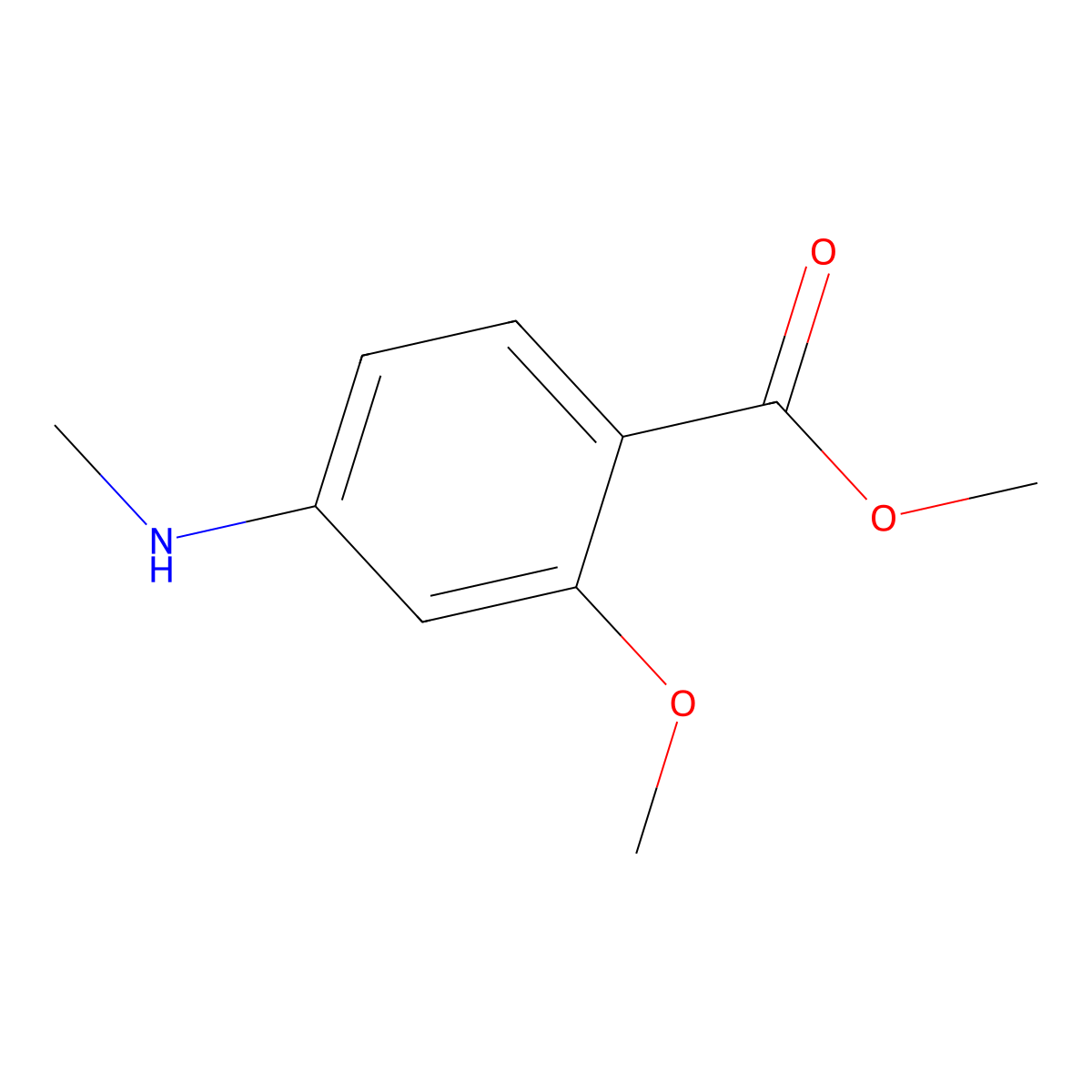 Methyl 2-methoxy-4-(methylamino)benzoate molecular structure, CAS 106868-33-1